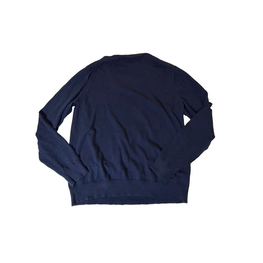 Wallin & Bros Mens XL Navy Cashmere Blend Crew Neck Sweater Knit Pullover
